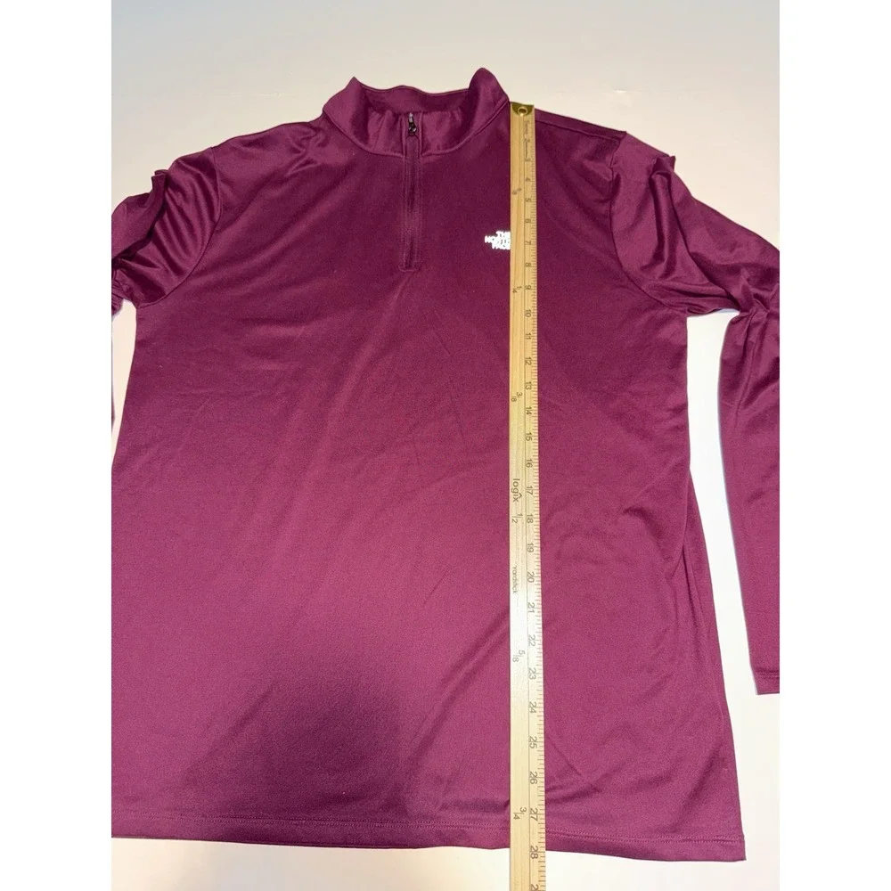 The North Face Men Pullover Large Quarter Zip Burgundy Long Sleeve Athletic Gym